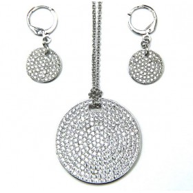 Silver Cubic Zirconia Pendant Set
